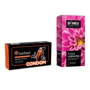 کاندوم بونکس مدل Extra Lubricated بسته 12 عددی به همراه کاندوم Condom مدل Barbed بسته 12 عددی