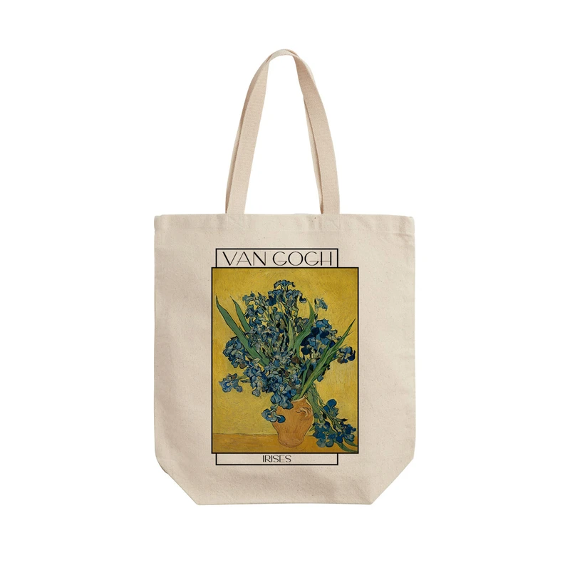 ساک خرید ترمه طراحان ایده مدل زنبق ها از ونگوگ کد art029 - L