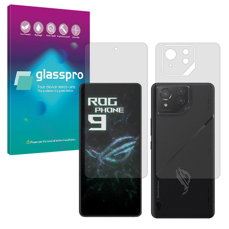 محافظ صفحه نمایش مات گلس پرو مدل Resistant مناسب برای گوشی موبایل ایسوس ROG Phone 9 به همراه محافظ پشت گوشی 