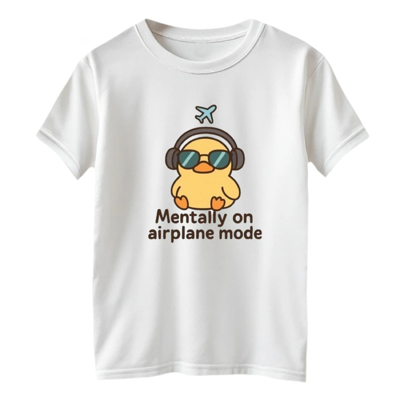 تی شرت آستین کوتاه بچگانه مدل جوجه و هدفون