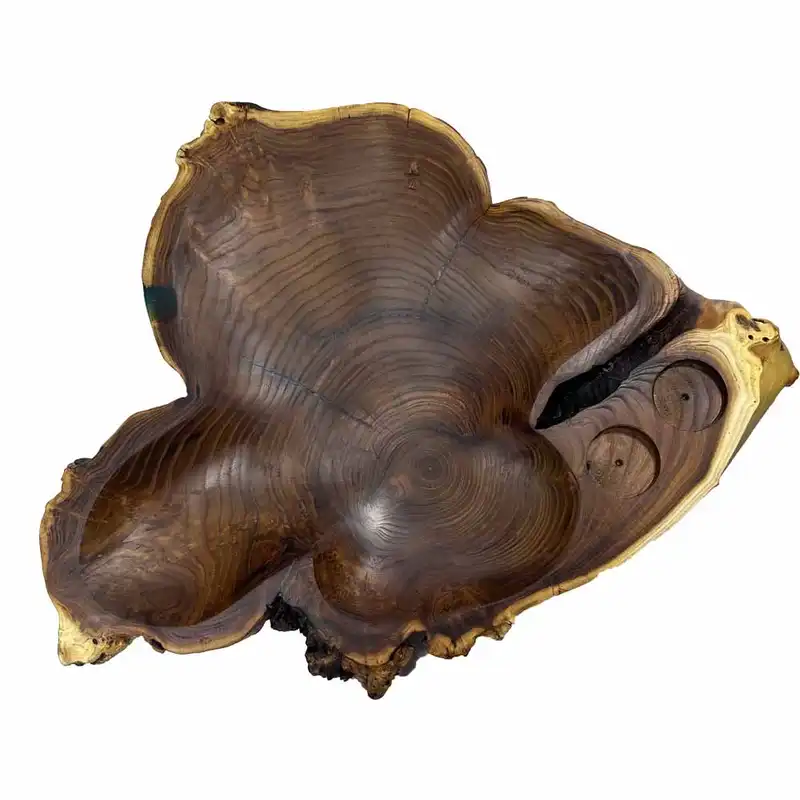 ظرف سرو گوراب چوب طرح دفرمه مدل روستیک کد A1051