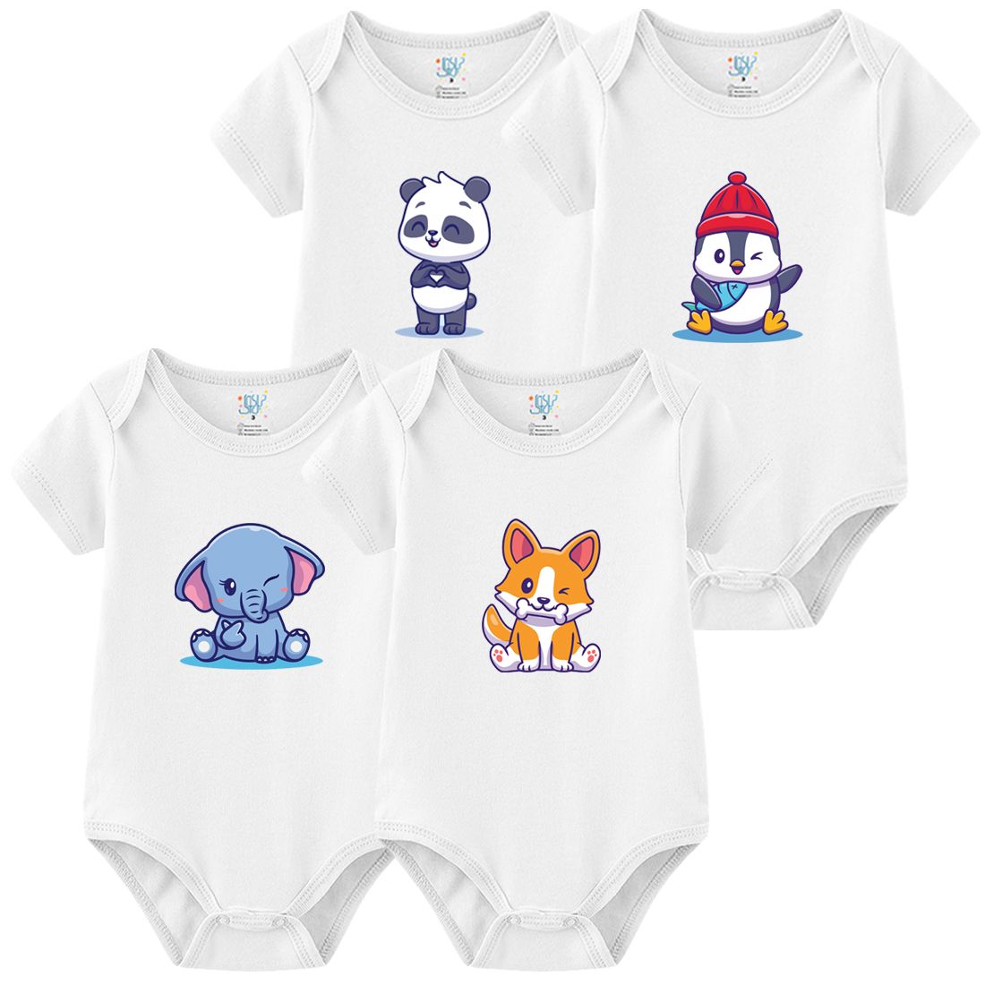 بادی آستین کوتاه نوزادی نیل کوک مدل FunG مجموعه 4 عددی -  - 1