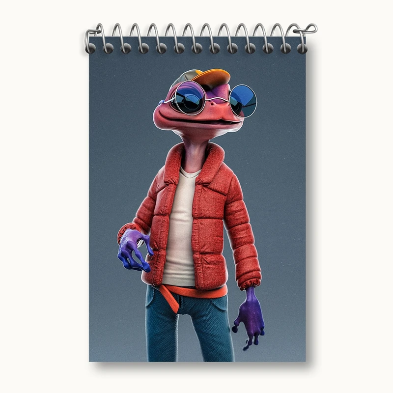 دفتر یادداشت 50 برگ خندالو مدل قورباغه کد F551