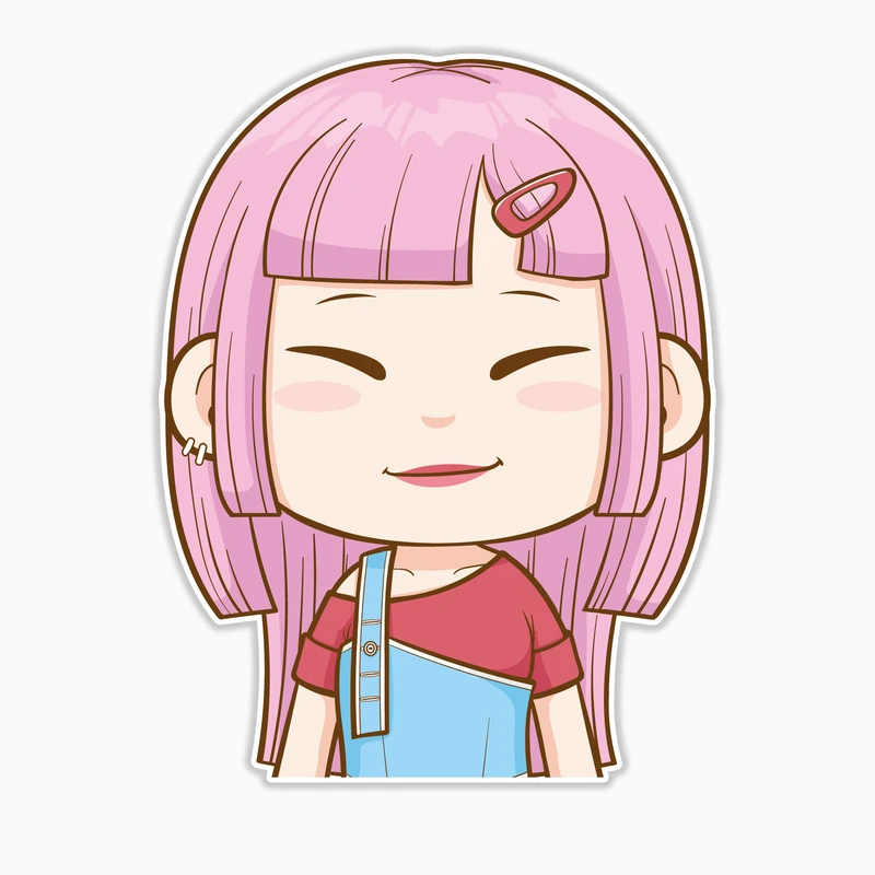 استیکر لپ تاپ و موبایل بووم طرح دختر ژاپنی کد MR85