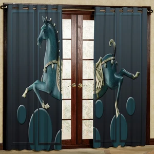 پرده مدل اسب هازان پانچی کد 2353 سایز 140x200 سانتی متر