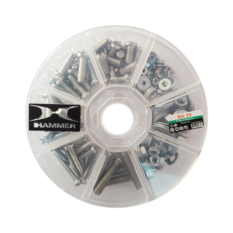 پیچ و مهره و واشر هامر مدل M3-M4-M5 بسته 180 عددی