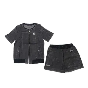 ست شومیز و شلوارک زنانه مدل جین 466