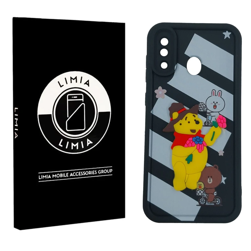 کاور لیمیا مدل سولید لنزدار طرح عروسکی برجسته مناسب برای گوشی موبایل سامسونگ Galaxy A20/A30