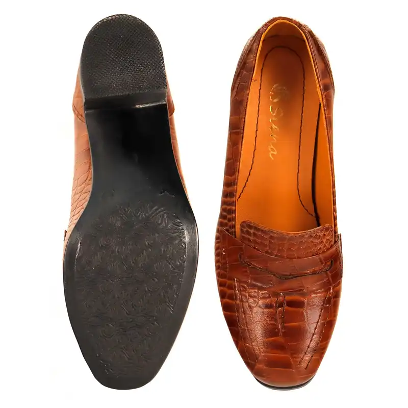 کفش پاشنه بلند زنانه چرم سی یِنا مدل کروکو کد 1250