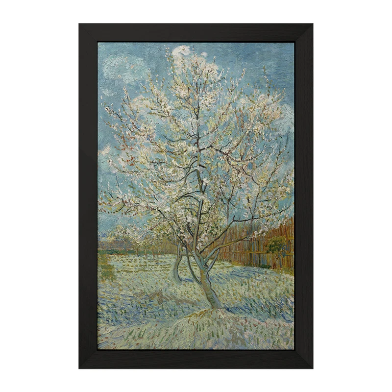 تابلو خندالو مدل درخت هلو صورتی ونسان ونگوگ (Van Gogh) کد 36806