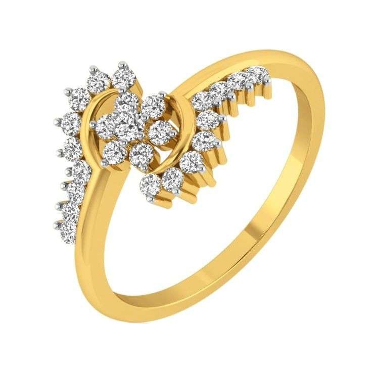   انگشتر طلا 18 عیار زنانه قیراط طرح فلاور کد GH5066