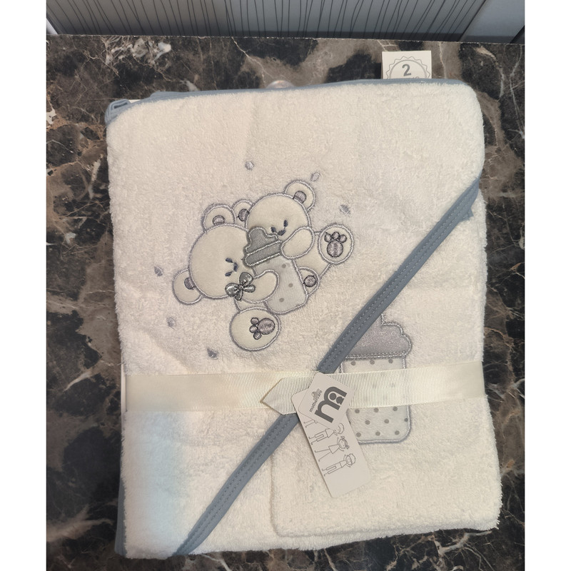 ست حوله نوزادی مادرکر طرح گلدوزی baby bear مجموعه 2 عددی