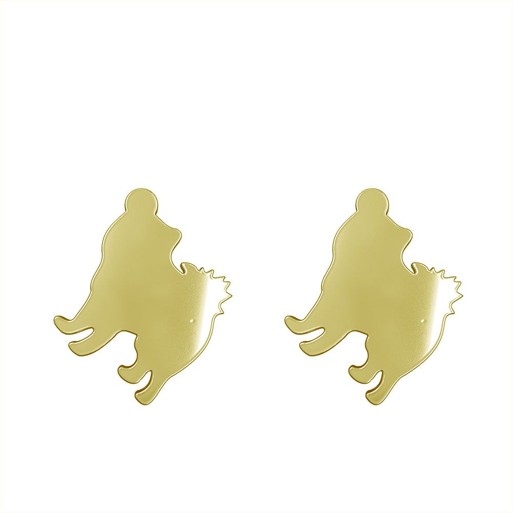گوشواره طلا 18 عیار زنانه مدوپد مدل سگ کد GA1-16582 -  - 2