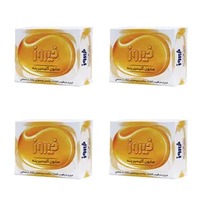 صابون شستشو فیروز مدل گلیسیرینه وزن 100 گرم مجموعه 4 عددی