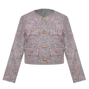 کت زنانه مدل کراپ بافت پشمی کد AK1427