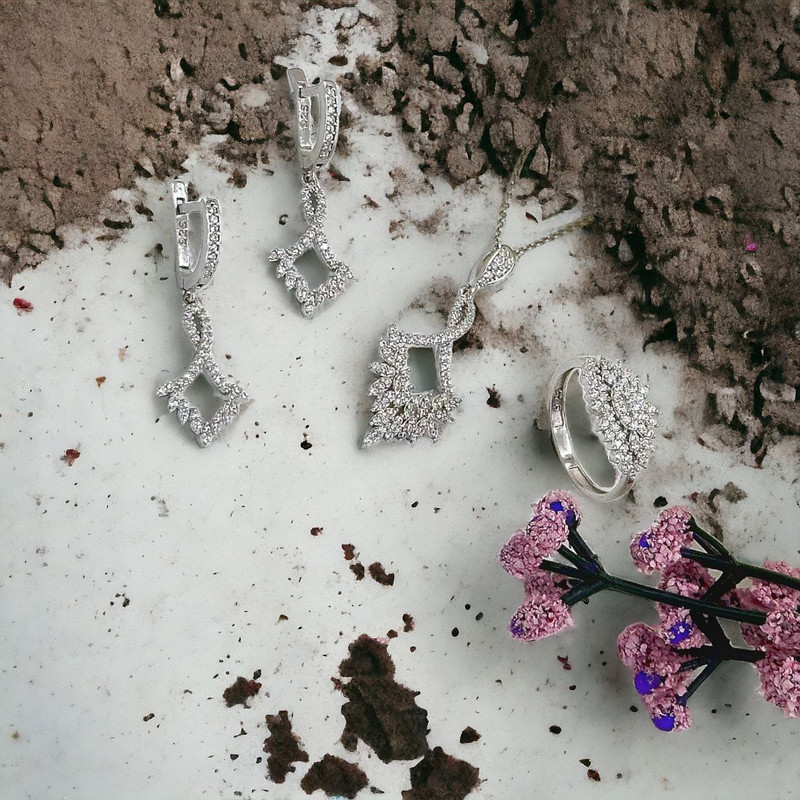 نیم ست نقره زنانه مدل بی نهایت ستاره 0128