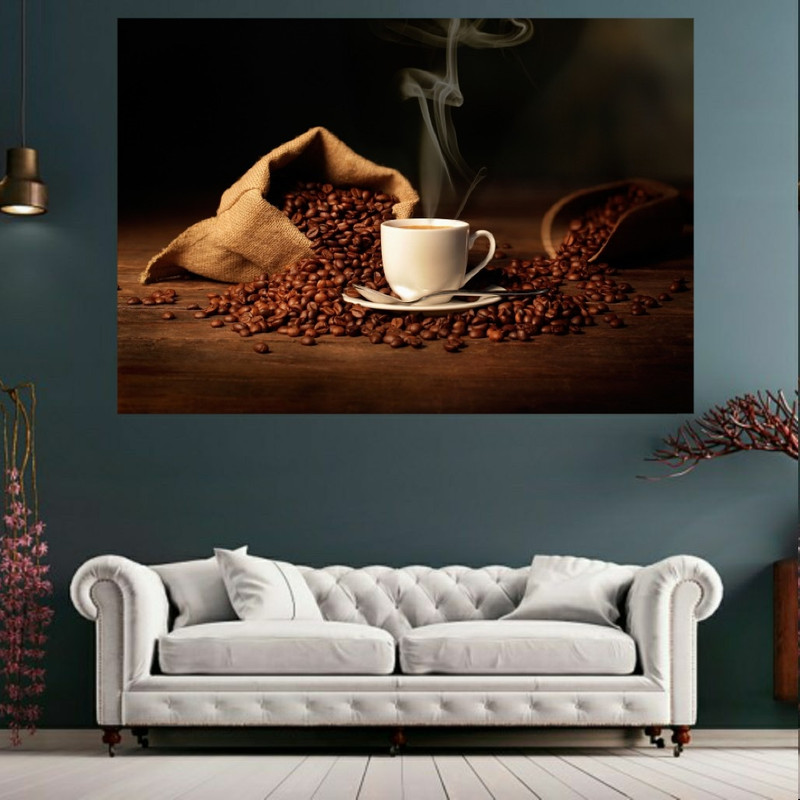 پوستر دیواری طرح قهوه و فنجان کد FP1057
