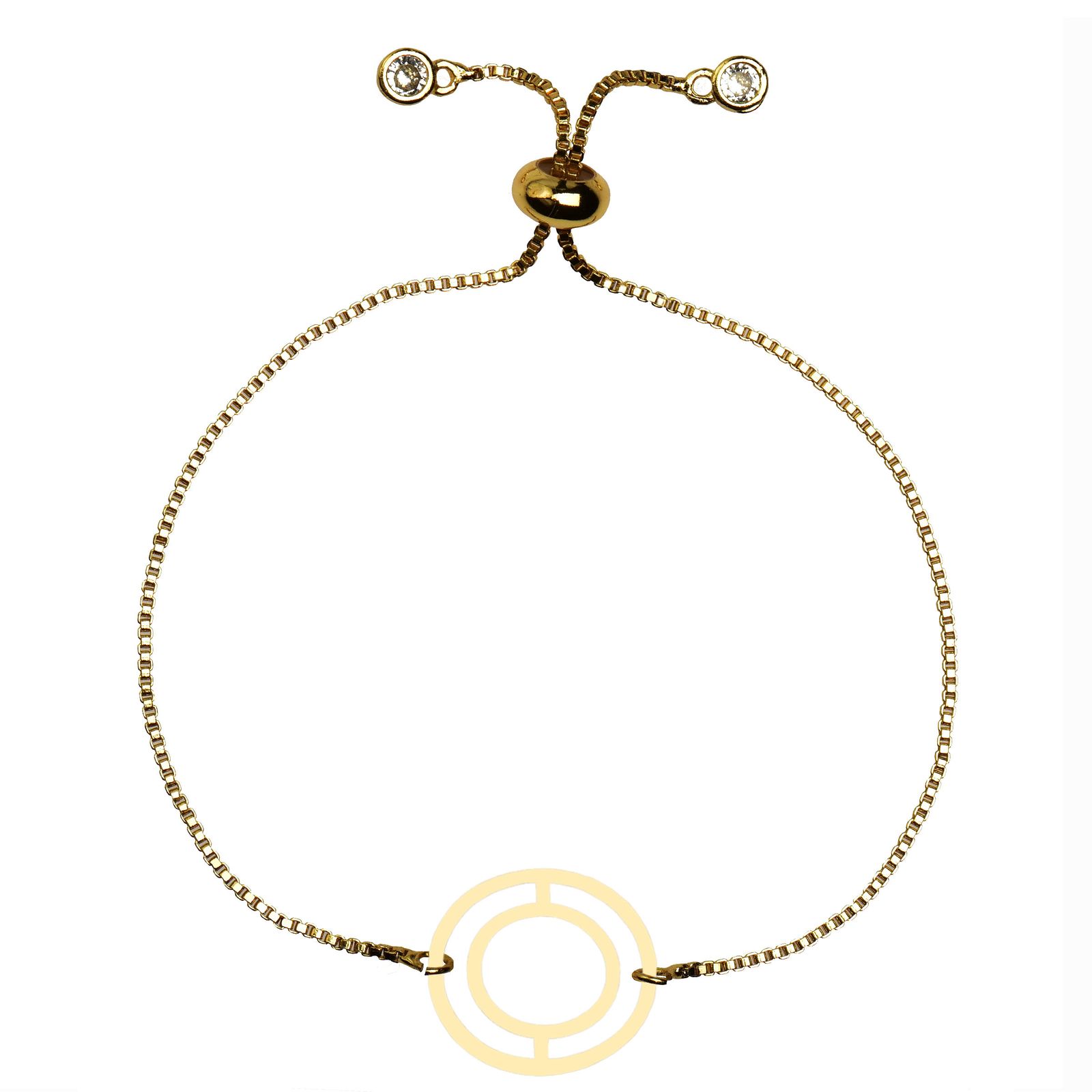دستبند طلا 18 عیار زنانه کرابو طرح دایره مدل Kr102229 -  - 1