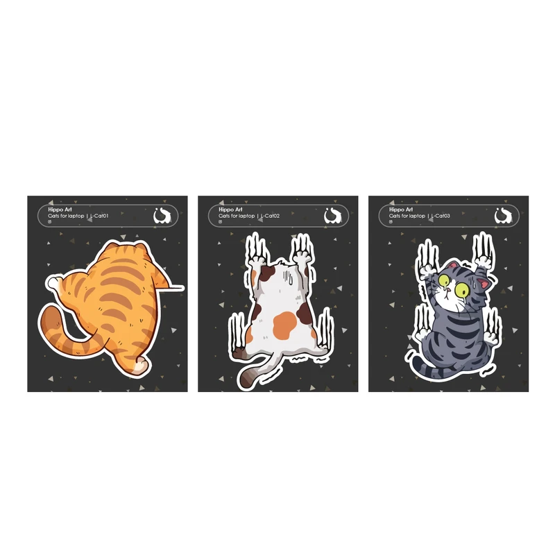 برچسب هیپو آرت مدل گربه های بالارو بسته 3 عددی
