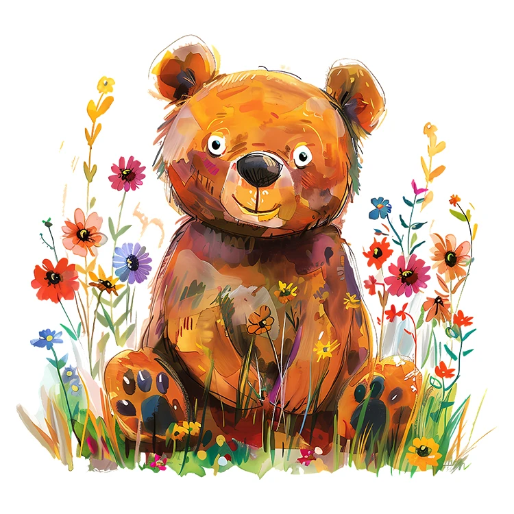 استیکر پارچه و لباس پاد آفرین مدل کارتونی طرح خرس کد S5678