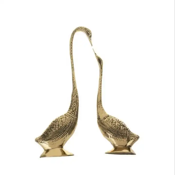 مجسمه برنجی طرح قوهای عاشق مدل Sga32 مجموعه 2 عددی