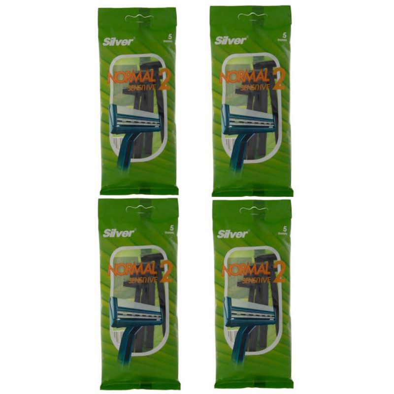 خودتراش سیلور مدل Normal 2 Sensitive مجموعه 4 عددی