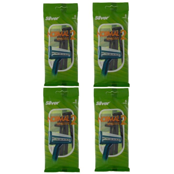 خودتراش سیلور مدل Normal 2 Sensitive مجموعه 4 عددی خودتراش سیلور مدل Normal 2 Sensitive مجموعه 4 عددی