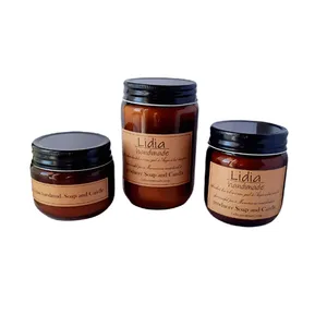 شمع دستساز مدل شیشه دودی مجموعه سه عددی