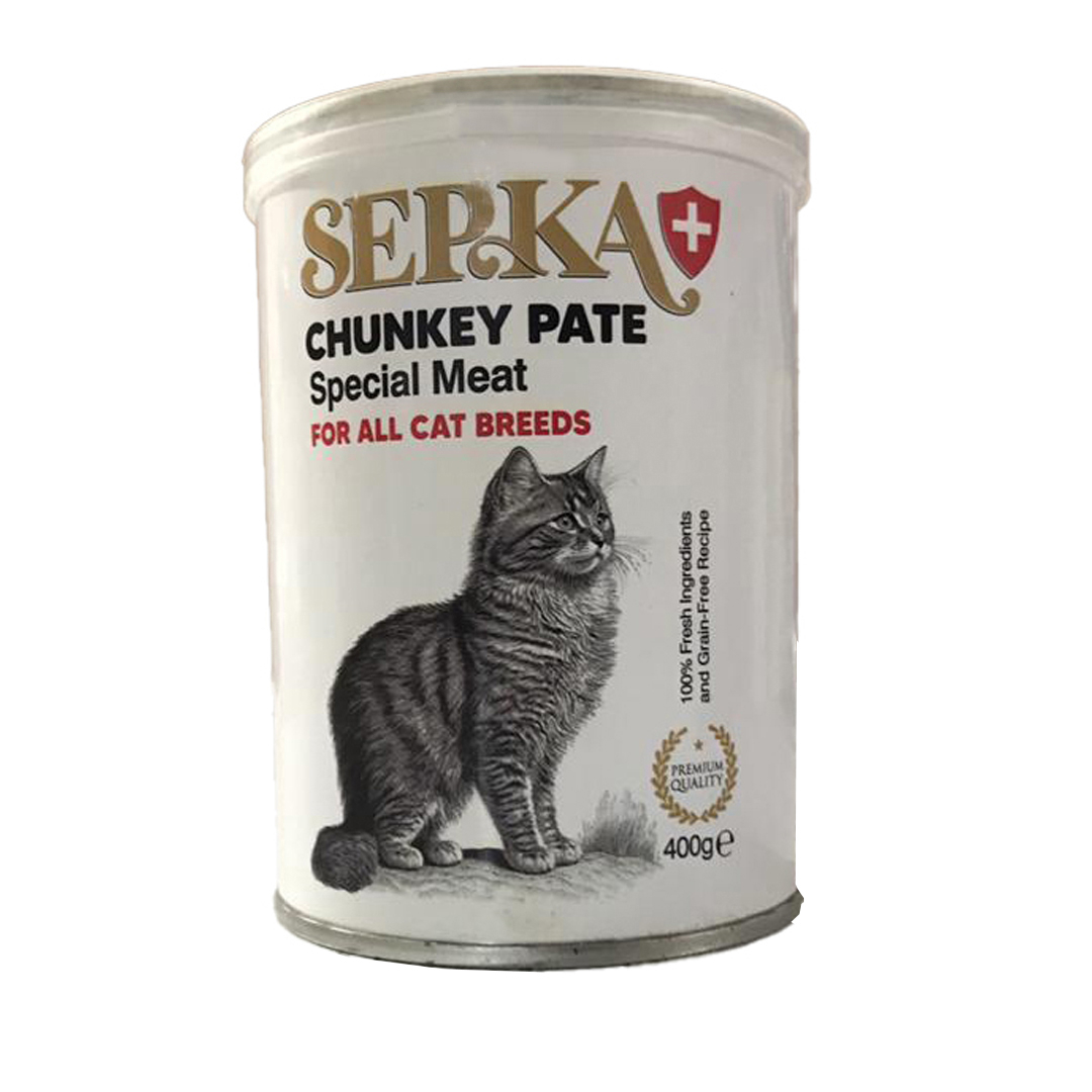 کنسرو غذای گربه بالغ سپکا مدل پلاس طعم مرغ وزن 400 گرم