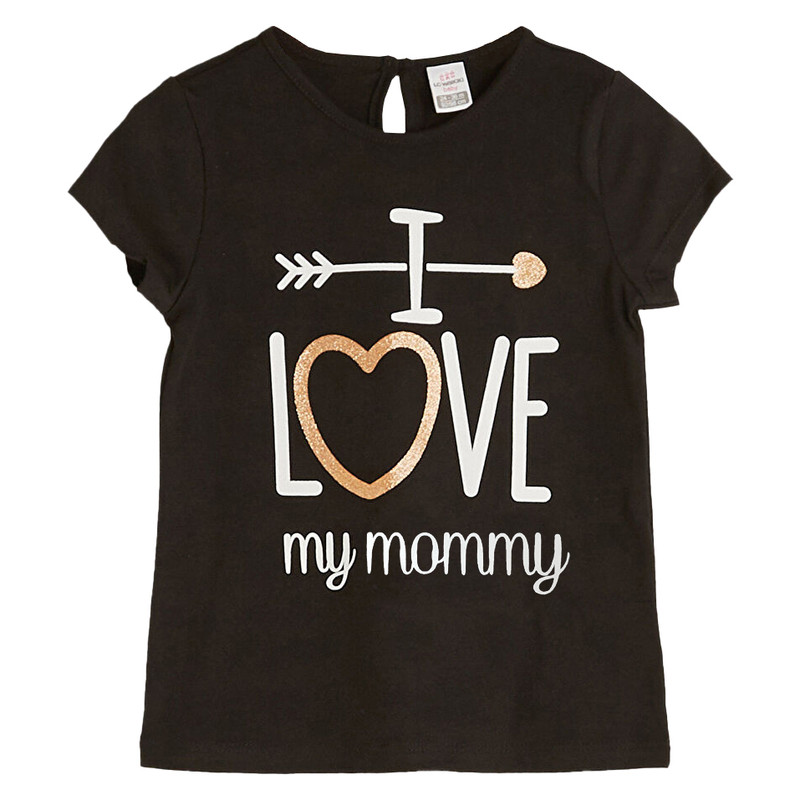 تی شرت آستین کوتاه دخترانه ال سی وایکیکی مدل S1DA34Z1-MOMMY-CA18