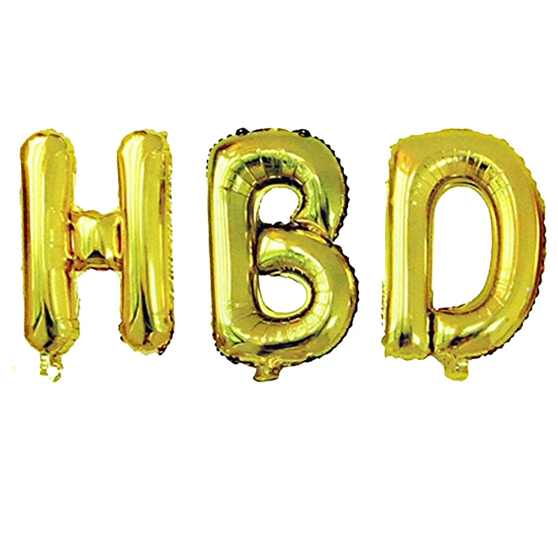 بادکنک فویلی  طرح HBD کد SMALL16 بسته 3 عددی