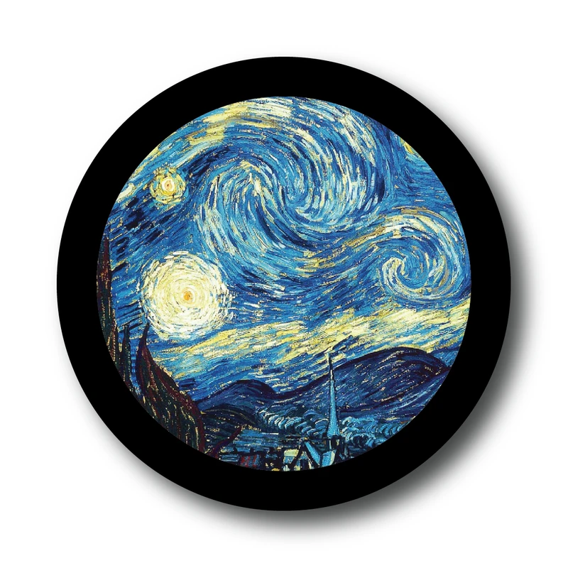 تابلو مدل دایره ای طرح شب پر ستاره ونگوگ  کد 185 