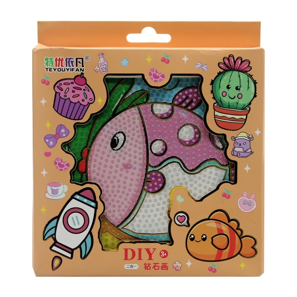 بازی آموزشی رنگ آمیزی مدل نقاشی الماسی قابدار طرح ماهی کد ZS166