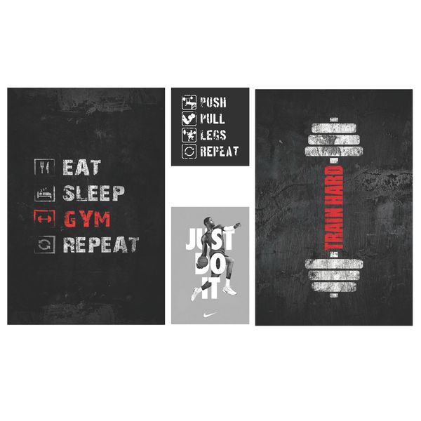 پوستر مدل Fitness مجموعه 4 عددی