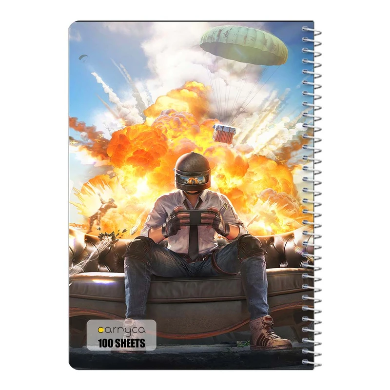 دفتر مشق 100 برگ سیمی کارنیکا طرح پابجی PUBG کد 95731