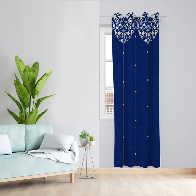 پرده طرح سنتی مدل مخمل پانچی کد 4039 z سایز 140x200 سانتی متر