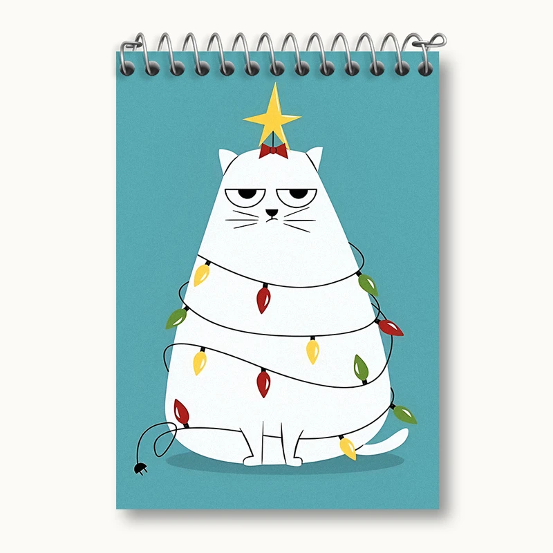 دفتر یادداشت 50 برگ خندالو طرح گربه پوکر فیس کد N5688