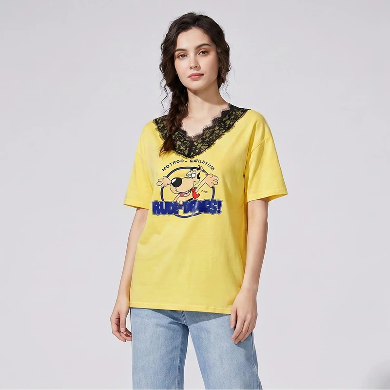 تی شرت اورسایز زنانه مدل Y-dog