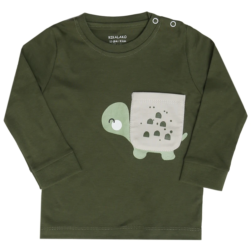 تی شرت آستین بلند نوزادی ریکالاکو مدل اهورا 01