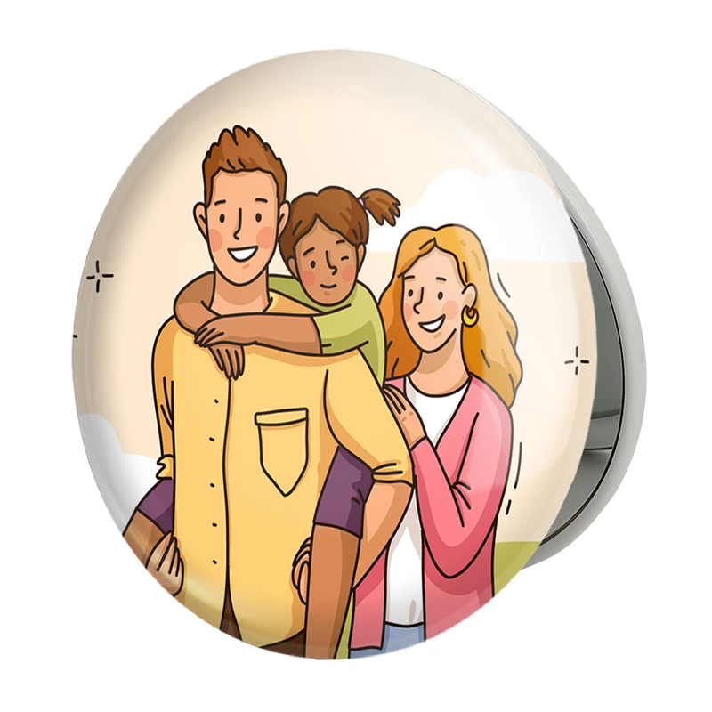 آینه جیبی خندالو طرح خانواده شاد مدل تاشو کد 29052