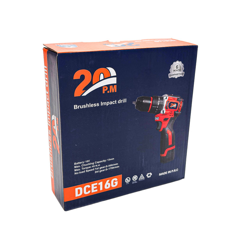 دریل پیچ گوشتی شارژی براشلس 16.8 ولت بیست مدل DCE-16-G
