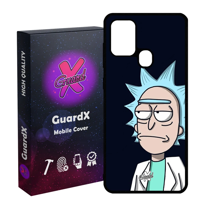 کاور گارد ایکس طرح Rick and Morty مدل Glass10030 مناسب برای گوشی موبایل سامسونگ Galaxy A21s