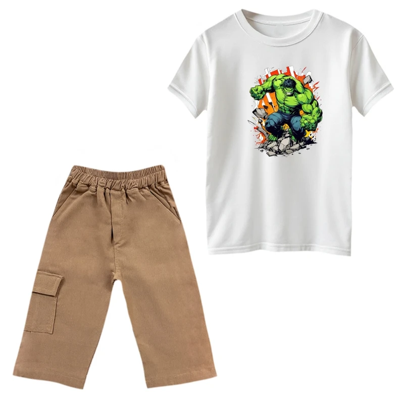 ست تی‌شرت و شلوارک پسرانه مدل هالک کد 1