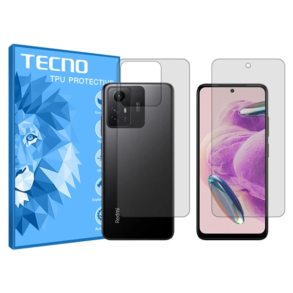  محافظ صفحه نمایش شفاف تکنو مدل Resistant مناسب برای گوشی موبایل شیائومی Redmi Note 12S به همراه محافظ پشت گوشی