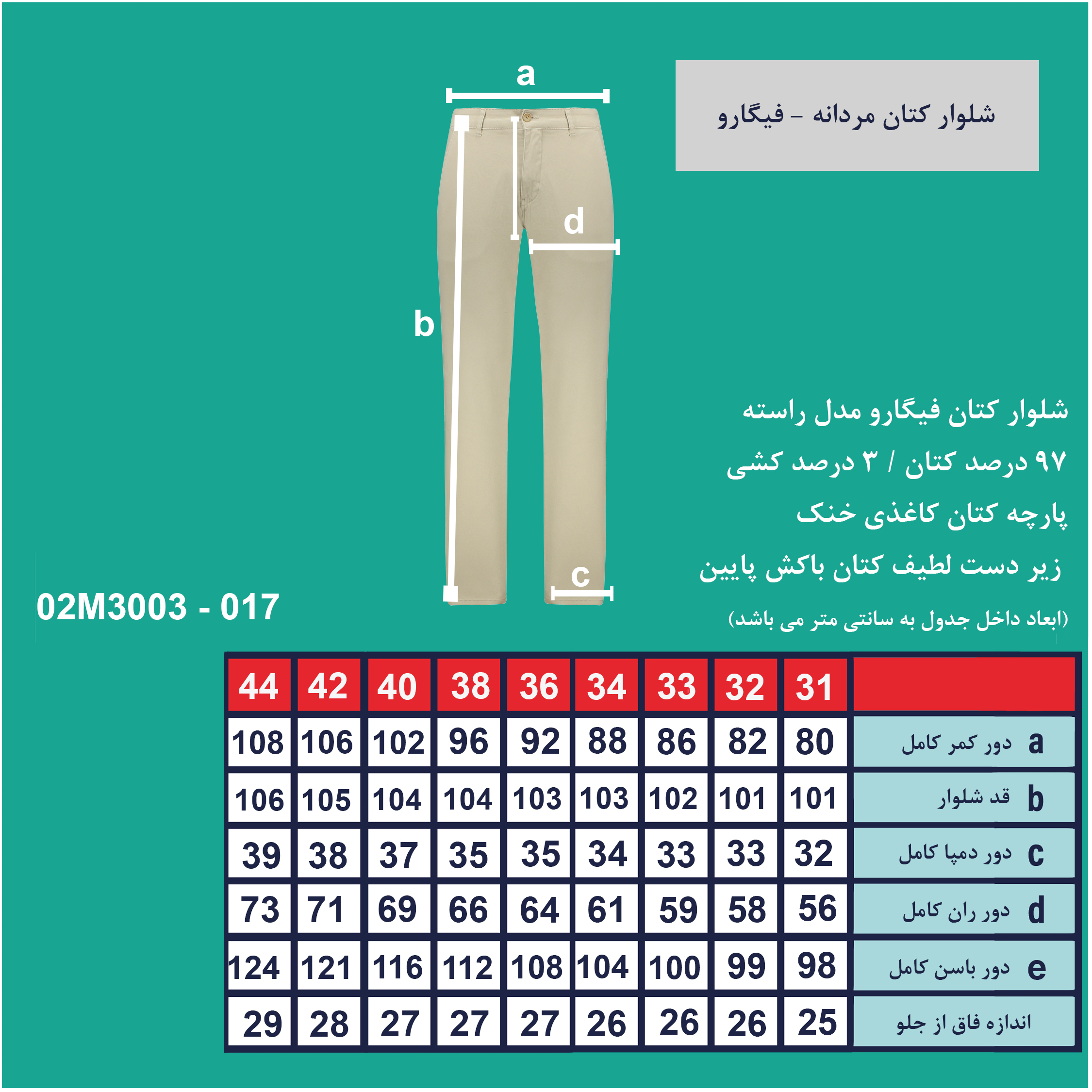 شلوار مردانه پاتن جامه مدل 101221020017539 رنگ سرمه ای تیره