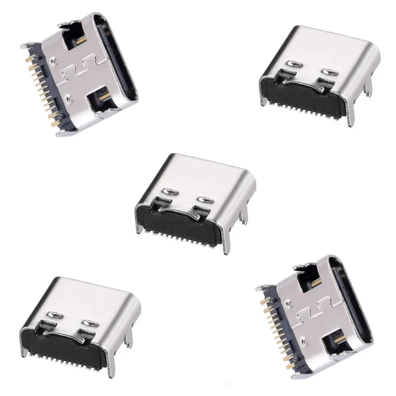 کانکتور usb-c مادگی مدل 16pin بسته 5 عددی
