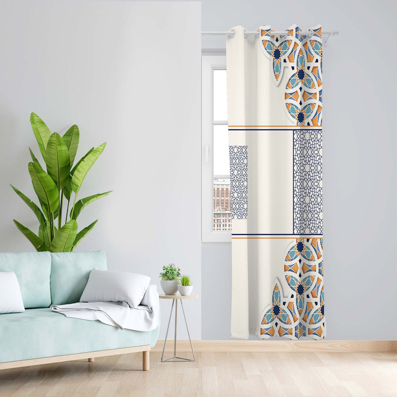 پرده طرح سنتی مدل مخمل پانچی کد 5395R z سایز 140x200 سانتی متر
