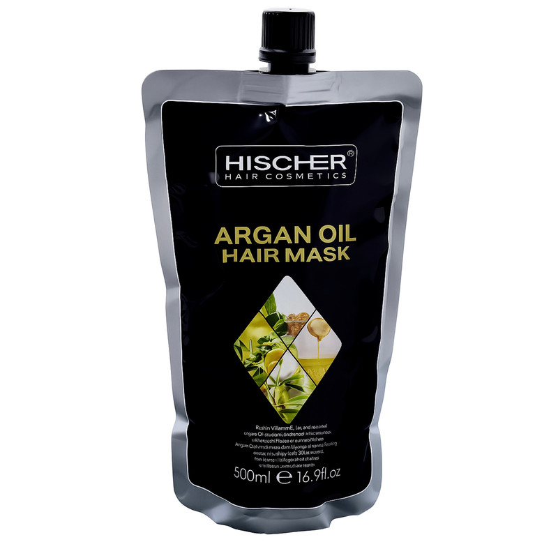 ماسک ترمیم کننده مو هیسچر مدل آرگان مناسب برای انواع مو حجم 500 میلی‌لیتر
