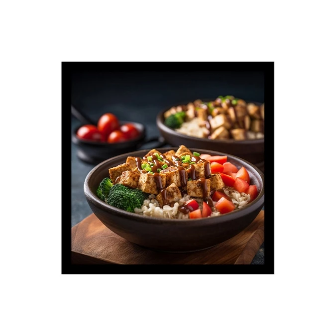 تابلو نوری بکلیت طرح رستوران و غذای آسیایی توفو مدل B-MID-15982
