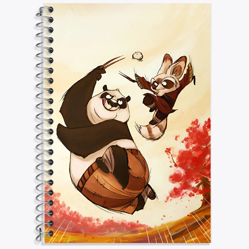 دفتر زبان 50 برگ خندالو مدل دو خط طرح پاندا کونگ فو کار کد N3796